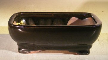 Black Ceramic Bonsai Pot - Rectangle6.0 x 5.0 x 2.0 Image