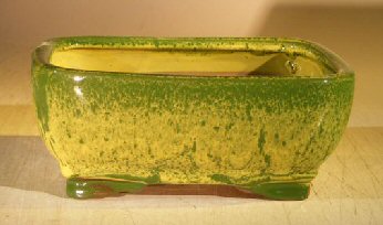 Woodlawn Green Ceramic Bonsai Pot - Rectangle6.5 x 5.0 x 3.0 Image