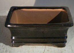 unknown Blue Ceramic Bonsai Pot - Rectangle<br><i>6.125 x 5.0 x 2.125</i>