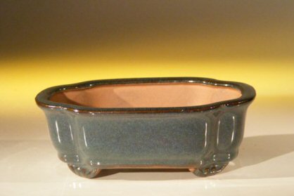 Dark Green Ceramic Bonsai Pot - Rectangle 6.125 x 5.0 x 2.125 Image