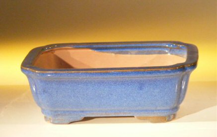 unknown Blue Ceramic Bonsai Pot - Rectangle<br><i>7.0 x 5.5 x 2.4</i>
