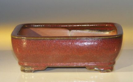 unknown Parisian Red Ceramic Bonsai Pot - Rectangle<br><i>7.0 x 5.5 x 2.375</i>