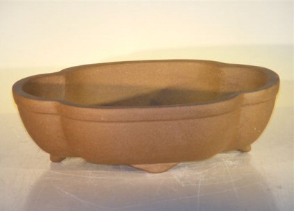 Tan Unglazed Ceramic Bonsai Pot - Oval 12 x 9.625 x 3.5 Image