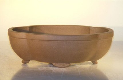 Tan Unglazed Ceramic Bonsai Pot - Oval6.5 x 4.5 x 2.125 Image