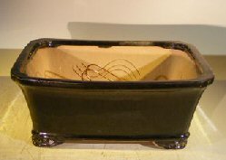 unknown Black Ceramic Bonsai Pot- Rectangle<br>Professional Series<br>10 x 8 x 4