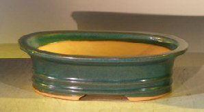 unknown Dark Blue Ceramic Bonsai Pot - Oval<br><i>9.5 x 7.0 x 3.0 OD<br>8.0 x 6.0 x 2.5 ID</i>