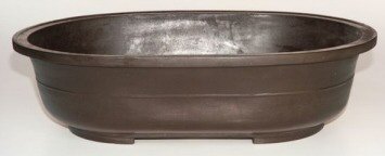 unknown Brown Mica Bonsai Pot  - Oval<br><i>20.5 x 14.5 x 5.5</i>