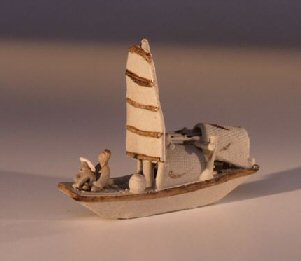 unknown Miniature Chinese Boat Figurine - Size Large