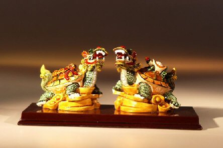 unknown Two Dragon Turtle Miniature Figurines<br>5.0 x 2.5