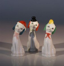 unknown Ceramic Dog Figurines<br> Set of Three