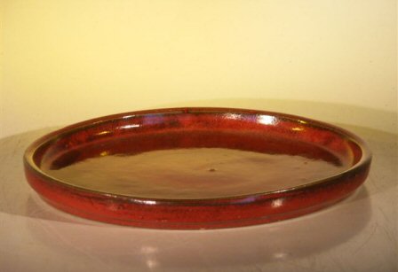 Parisian Red Ceramic Humidity/drip Bonsai Tray - Round10.0 X 1.25 Od / 9.5 X 1.0 Id