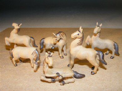 unknown Miniature Six Piece Horse Figurine Set<br><i></i>Extra Fine Detail