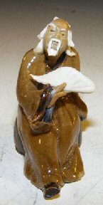 unknown Ceramic Miniature Figurine<br><i></i>Man With a Fan<br><i></i>Fine Detail
