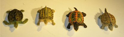 unknown Miniature Turtle Figurine<br>Set of Four Turtles