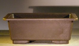 unknown Dark Brown Bonsai Training Pot - Rectangle<br>Heavy Duty Plastic - Taller Profile<br><i>9.5 x 6.5 x 3.5 </i>