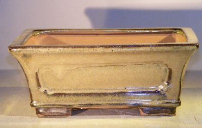 unknown Mustard Color Ceramic Bonsai Pot - Rectangle<br>Professional Series<br><i> 10 x 8 x 4 </i>