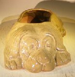 Mustard Colored Dog Planter 12.5 x 8.0 x 4