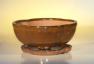 Image: Ceramic Bonsai Pot  With Attached Humidity/Drip tray - Professional Series Oval 8.5 x 6.5 x 3.5