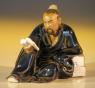 Image: Miniature Ceramic Figurine Man Reading Book  - Blue Robe (Small)