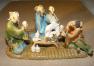 Image: Miniature Ceramic Figurine: Three Men Sitting at a Table - Fine Detail