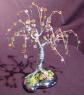 Wire Bonsai Tree Sculpture Beaded Mini Tree - 4 x 4 x 4