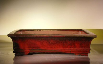 Parisian Red Ceramic Bonsai Pot - Rectangle19.5