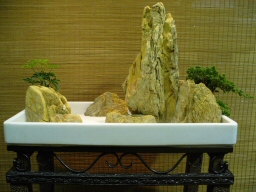 Ancient Stone Natural Mountainscape with Marble Tray
