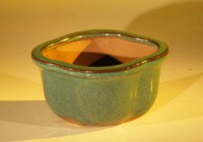 Green Glazed Ceramic Bonsai Pot - Oval<br><i>5.0