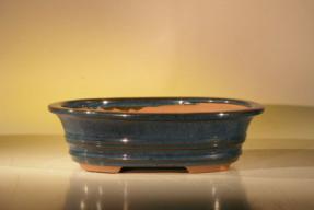 Ceramic Bonsai Pot  -  Blue/Green Oval<br>10
