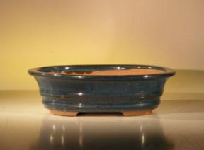 Ceramic Bonsai Pot  -  Blue/Green Oval<br>8