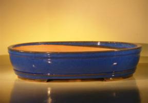 Ceramic Bonsai Pot  -  Blue Oval<br>16.5