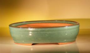 Ceramic Bonsai Pot Green Oval<br>16