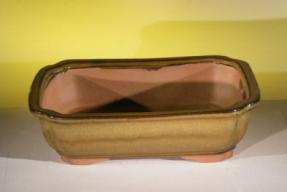 Olive Green Ceramic Bonsai Pot - Rectangle<br><i>10