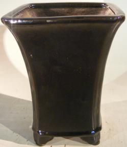 Black Ceramic Bonsai Pot - Cascade <br><i>6.25