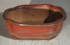 Parisian Red Ceramic Bonsai Pot - Rectangle<br><i>6.125