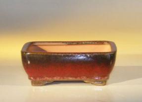 Parisian Red Ceramic Bonsai Pot - Rectangle <br><i>6.125