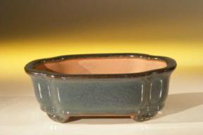 Dark Green Ceramic Bonsai Pot - Rectangle <br><i>6.125