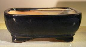 Dark Blue Ceramic Bonsai Pot - Rectangle <br><i>7.5