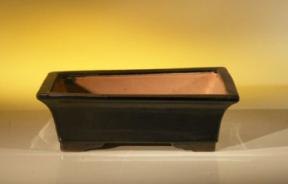 Dark Blue Ceramic Bonsai Pot - Rectangle<br>8.0