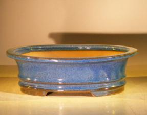 Blue Ceramic Bonsai Pot - Oval<br><i>10