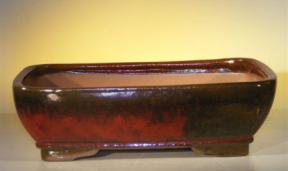 Parisian Red Ceramic Bonsai Pot - Rectangle <br><i>12.0