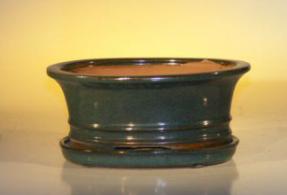 Ceramic Bonsai Pot  With Attached Humidity/Drip tray - Professional Series<BR>Oval<br>8.0
