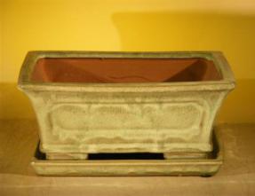 Melon Green Ceramic Bonsai Pot<br><i>10.75