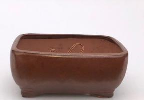 Aztec Orange Ceramic Bonsai Pot- Rectangle<br>Professional Series<br>10.5