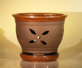 Ceramic Orchid Pot - 7.625