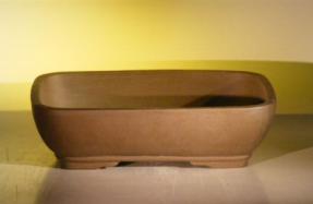 Tan Unglazed Ceramic Bonsai Pot - Rectangle<br><i>14.125