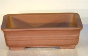 Tan Unglazed Ceramic Bonsai Pot - Rectangle <br>12