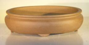 Tan Unglazed Ceramic Bonsai Pot - Oval <br>12