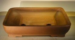 Tan Unglazed Ceramic Bonsai Pot - Rectangle <br><i>16