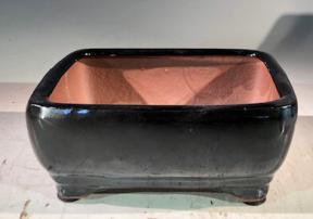 Black Ceramic Bonsai Pot - Rectangle <br>Professional Series <br><i>6